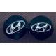 Nabenkappen für Aluräder/Radnabenabdeckungen Hyundai cca 60 mm schwarz/chrom gebraucht neuwertig