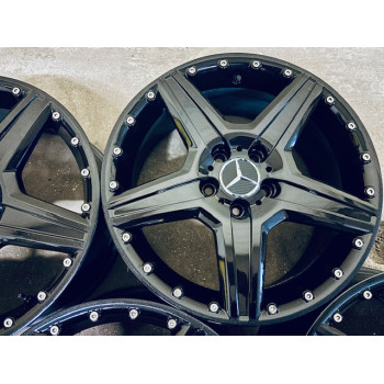 ALUFELGEN GEBRAUCHT RH BC8085  MERCEDES 8X18 ET45 5X112 NB72.6 RINGE 66.6 ECHT EDELSTAHL BOLZEN MIT RDKS