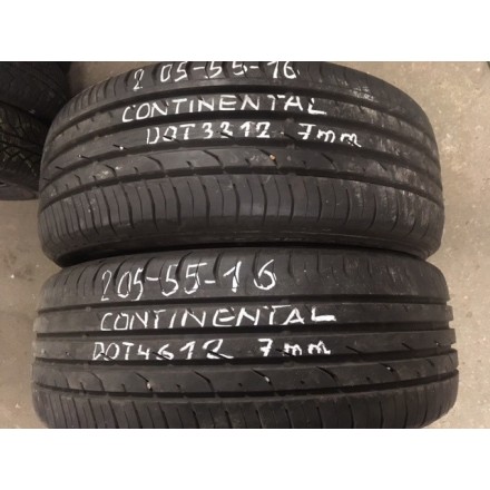SOMMEREIFEN GEBRAUCHT 205/55 R16 91 H Continental PremiumContact 2 E - profil 7-7 mm 90% DOT4612-3312